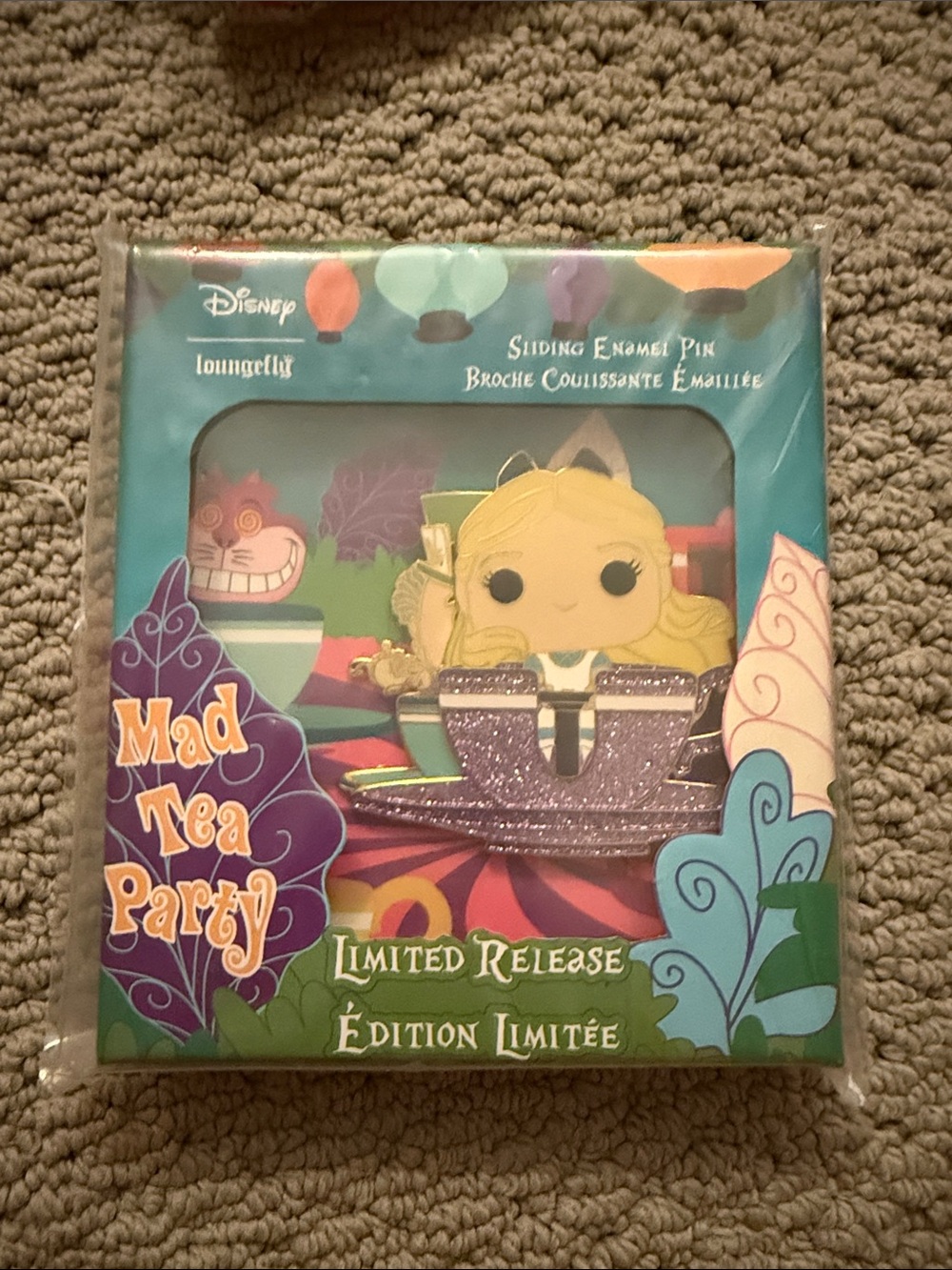 Loungefly Mad Tea Party Alice Sliding Enamel Pin - Purple
